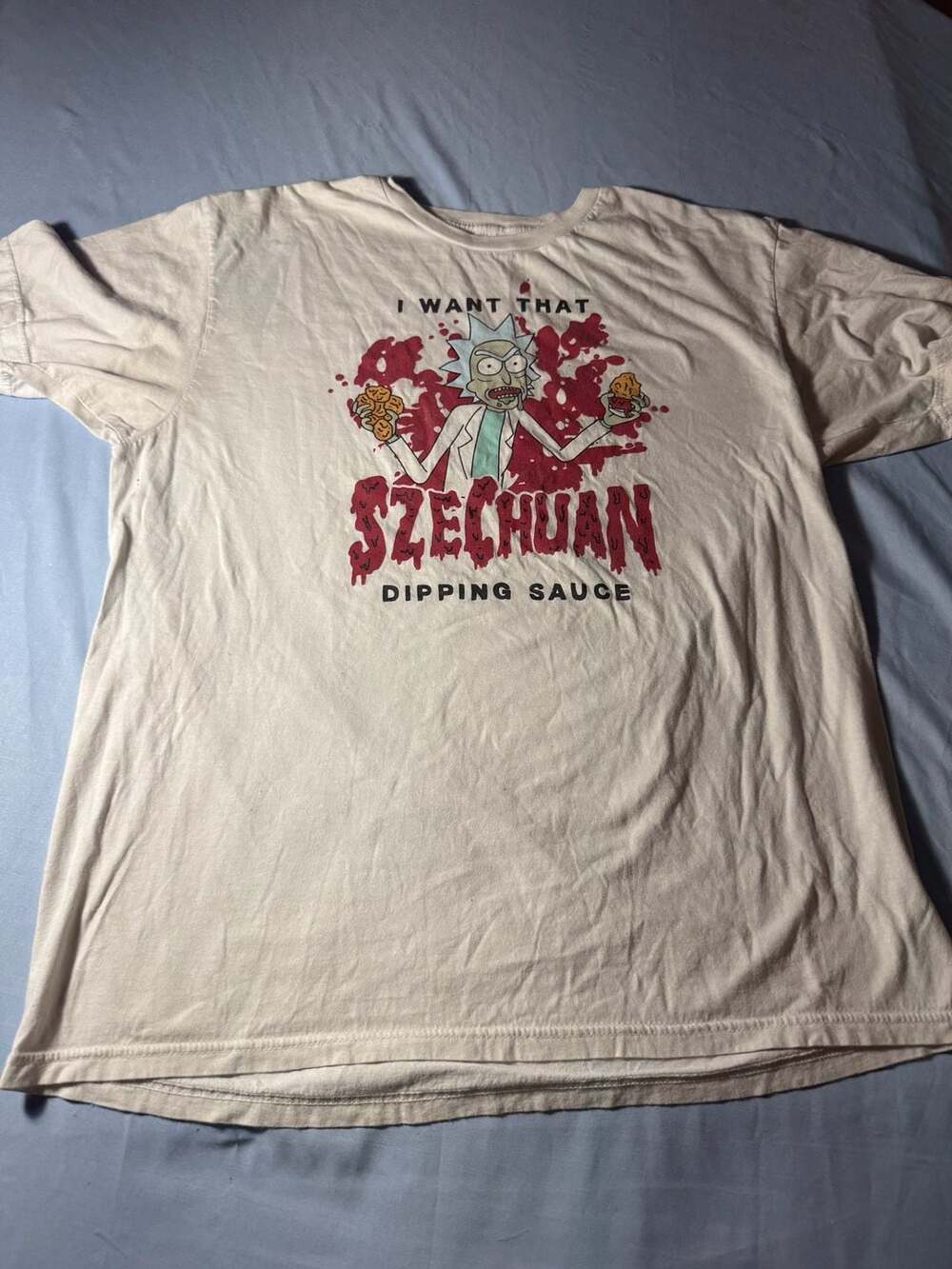 Rick and Morty I Want That Szechuan Dipping Sauce Graphic T-Shirt Large